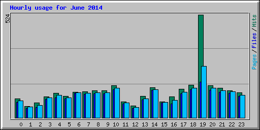Hourly usage for June 2014