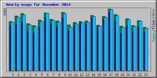 Hourly usage for December 2014