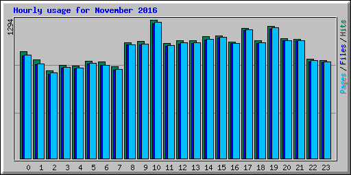 Hourly usage for November 2016