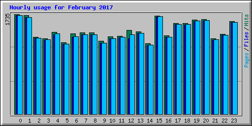 Hourly usage for February 2017