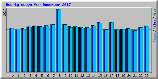 Hourly usage for December 2017